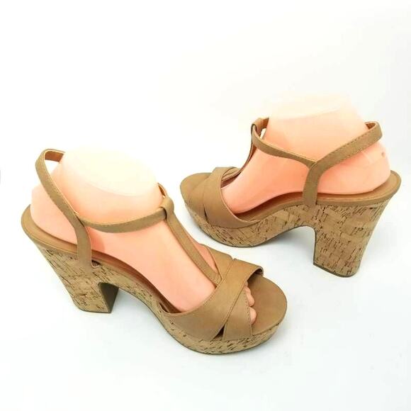 Sun + Stone Jamie T-Strap Block Heel Platform Wedge Sandals Size 9.5M - Picture 8 of 12